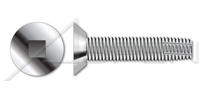 300 Series Stainless Steel Type "F" Flat Undercut Square Drive Thread Cutting Screw - Image 1