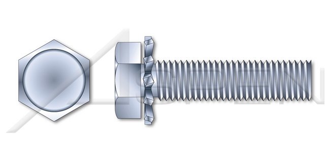 Steel Zinc Plated and Baked Indented Hex Head External Tooth Washer Safety and Environmental Management System (SEMS) Machine Screw - Image 1