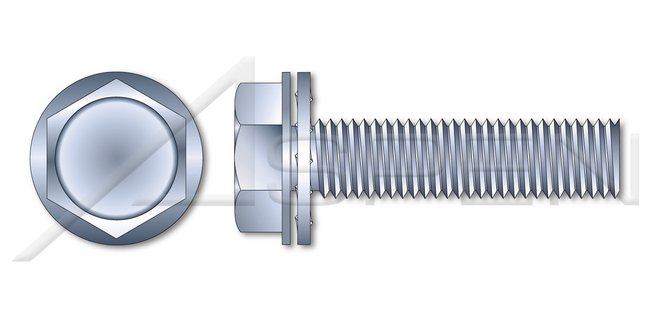 Steel Zinc Plated and Baked Hex Indented Washer Head Internal Tooth Washer Safety and Environmental Management System (SEMS) Machine Screw - Image 1