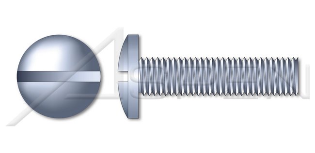 Class 4.8 Steel Zinc Plated Flat Slot Drive Full Thread Metric Machine Screw - Image 1
