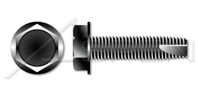 Steel Black Oxide Type "23" Hex Indented Washer Head Thread Cutting Screw - Image 1