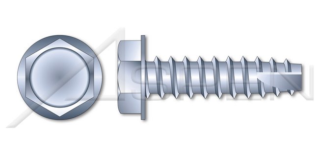 Steel Zinc Plated Type "25" Hex Indented Washer Head Thread Cutting Screw - Image 1