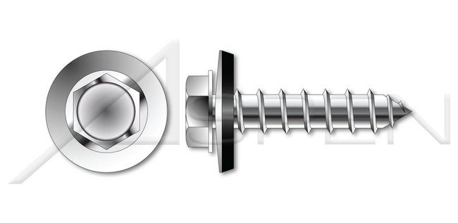 Steel Zinc Plated High Hex Indented Washer Head Made in U.S.A. Self-Drilling Screw - Image 1