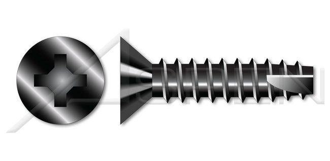 Steel Black Oxide and Oil Type "25" Flat Head Phillips® Drive Thread Cutting Screw - Image 1