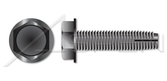 Steel Black Oxide Type "1" Hex Indented Washer Head Thread Cutting Screw - Image 1