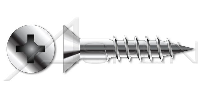 Flat Phillips® Drive Full Body 2/3rd Thread Length AISI 304 Stainless Steel (18-8) Wood Screw - Image 1