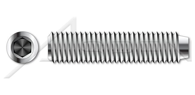 AISI 304 Stainless Steel (18-8) Cup Point UNC Coarse Thread Hex Socket Set Screw - Image 1