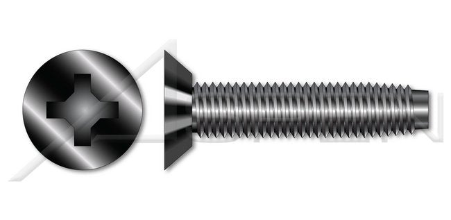 Steel Black Oxide and Waxed Flat Undercut Phillips® Drive Trilobe Thread Rolling Screw for Metals - Image 1