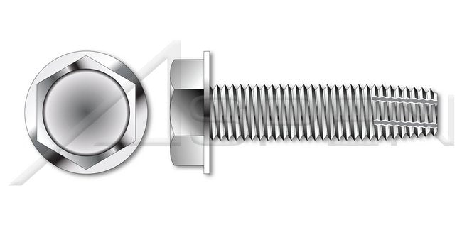 AISI 304 Stainless Steel (18-8) Type "F" Hex Indented Washer Head Thread Cutting Screw - Image 1