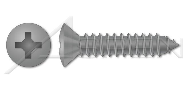 #6 Head Steel Black Oxide Type "AB" Oval Phillips® Drive Self-Tapping Sheet Metal Screw - Image 1
