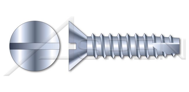 Steel Zinc Plated Type "25" Flat Head Slot Drive Thread Cutting Screw - Image 1