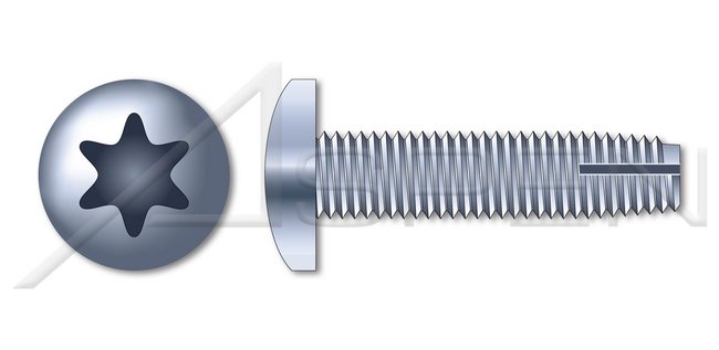 Steel Zinc Plated and Baked Type "1" Pan 6 Lobe Torx® Drive Thread Cutting Screw - Image 1