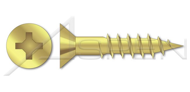 Flat Phillips® Drive Brass Wood Screw - Image 1