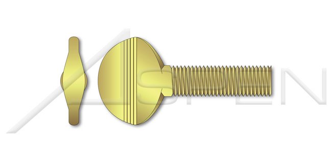 Brass Type "B" Spade Head No Shoulder Thumb Screw - Image 1