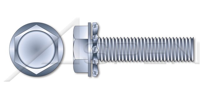 Steel Zinc Plated and Baked Hex Washer External Tooth Washer Safety and Environmental Management System (SEMS) Machine Screw - Image 1