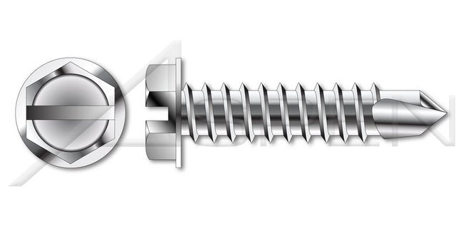 Type "AB" Slotted Serrated Hex Indented Washer Self-Tapping Sheet Metal Screw - Image 1