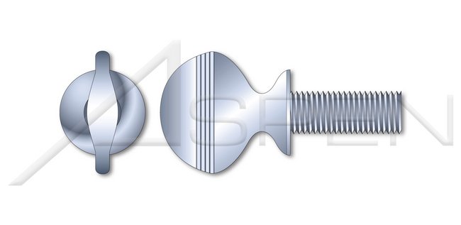 Steel Zinc Plated Type "A" Spade Head with Shoulder Thumb Screw - Image 1