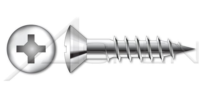 Oval Phillips® Drive AISI 304 Stainless Steel (18-8) Wood Screw - Image 1
