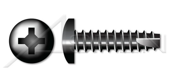 Steel Black Oxide and Oil Type "25" Pan Phillips® Drive Thread Cutting Screw - Image 1