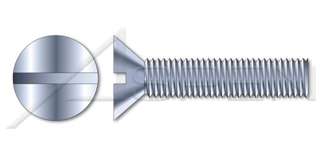 Nylon 6/6 Flat Slot Drive Full Thread Metric Machine Screw - Image 1