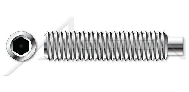 A2 Stainless Steel Dog Point Hex Socket Set Screw - Image 1