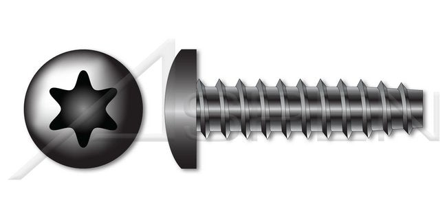 Steel Black Zinc Pan 6Lobe Torx® Drive 48-2 Double-Lead Thread Trilobe Thread Rolling Screw for Plastics - Image 1