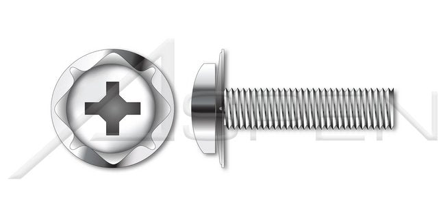 A2 Stainless Steel Pan Phillips® Drive Square Cone Washer Safety and Environmental Management System (SEMS) Machine Screw - Image 1
