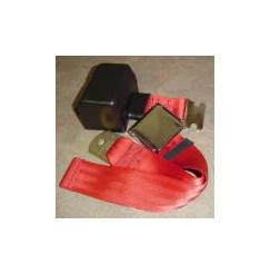 Red Retractable Seat Belt 70" - 2 Point Retractor - Image 1