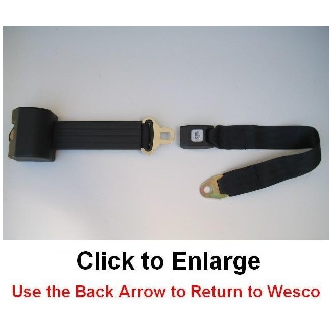 Black 90-Inch Stationary Seat Belt with 3-Point Retractors - Image 2