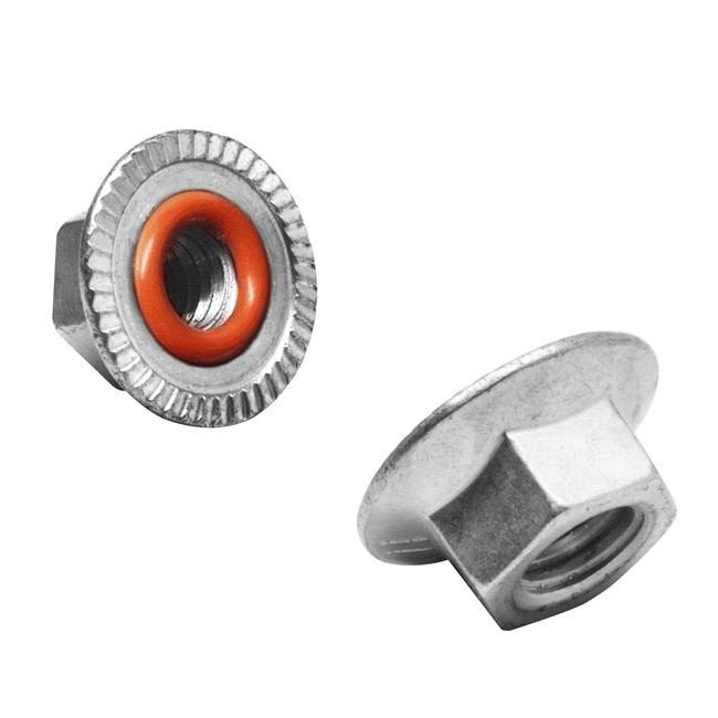 Stainless Steel M8 Hex Flange Seal Nut with Silicone O-Ring - Image 1