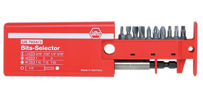 Wiha 10 PC Bit Selector Set - Slotted/Phillips/Torx - Image 1