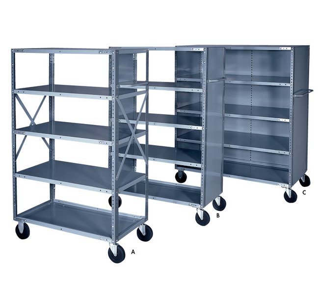 Heavy-Duty 48" x 24" Closed Type Industrial Shelf Truck - Image 1