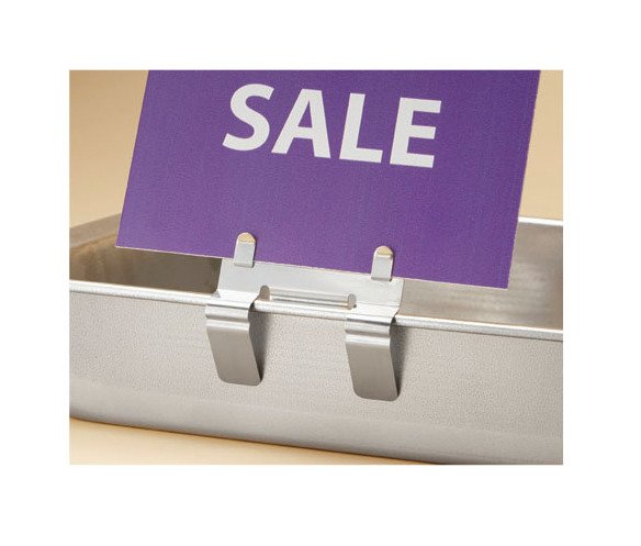Stainless Steel Pan Clip - Sign & Literature Holder - Image 1