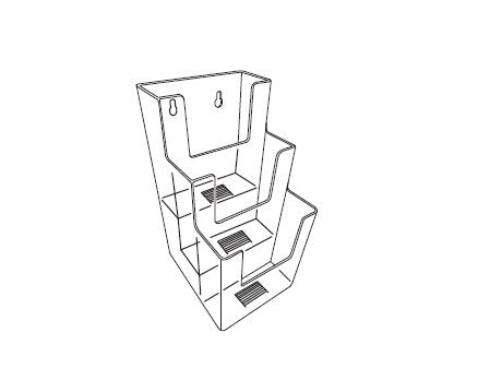Three-Level Clear Styrene Brochure Display Stand - Image 2