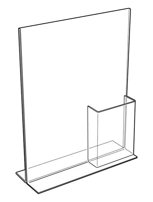 Crystal Clear T-Style Sign Holder with Pocket - Image 2