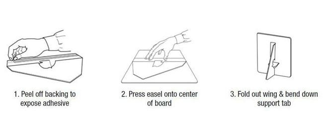 Self-Sticking Cardboard Easel, 5" H., Single-Wing, White - Image 3