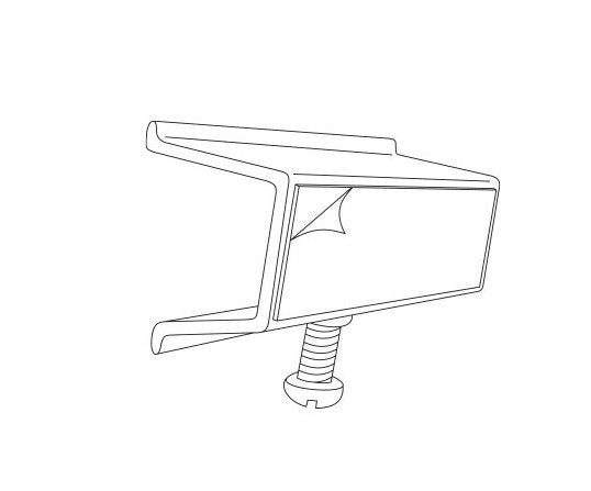 Beige Shelf Channel Adapter with Screw - Image 2