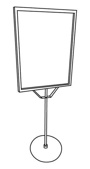 Chrome Finish Poster Stand with Literature Basket Option - Image 2
