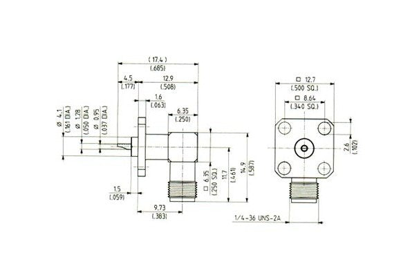 SMA Right Angle Receptacles with Solder End, Female Jack Connector - Image 2