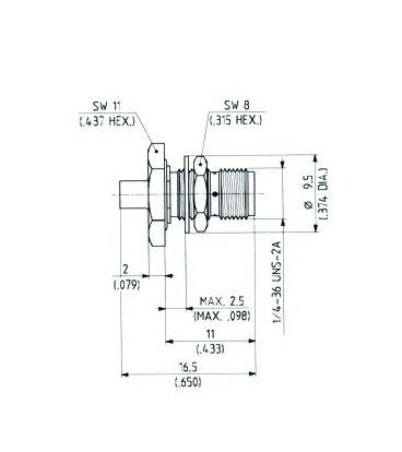 SMA Bulkhead Cable Plugs (Female, Straight) - Image 2