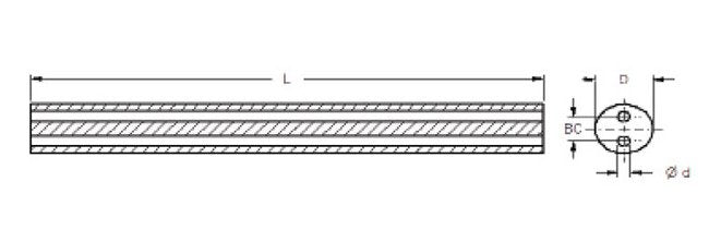 UM12 Carbide Hole Rod, 13.30mm Diameter, BC Random Length - Image 2