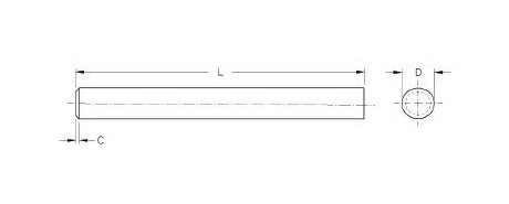 14mm x 76mm UM3D Grade Solid Carbide Rod with Chamfer - Image 2