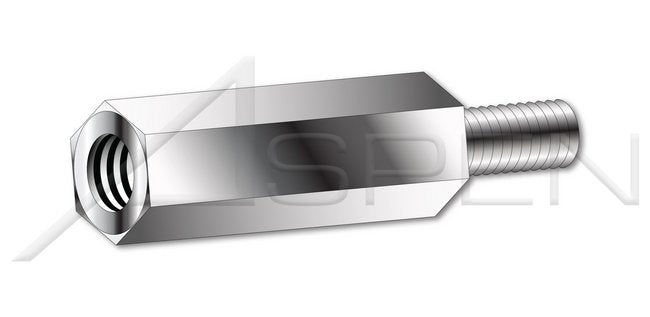 Steel Zinc Plated 1/4 Inch (in) Style Across Flats Hex Male-Female Standoff - Image 1