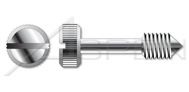 Stainless Steel Style 1 Knurled Head Slotted Drive Captive Panel Screw - Image 1