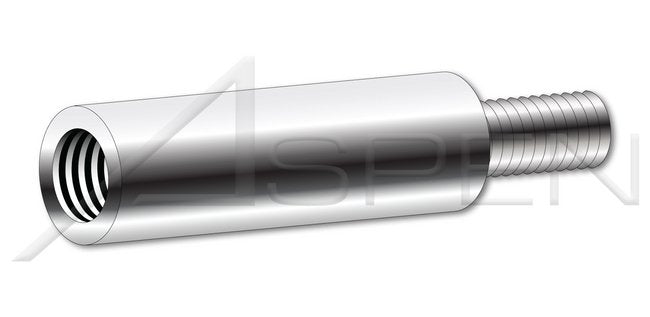 1/4 Inch (in) Diameter Brass Nickel Plated Round Male-Female Standoff - Image 1