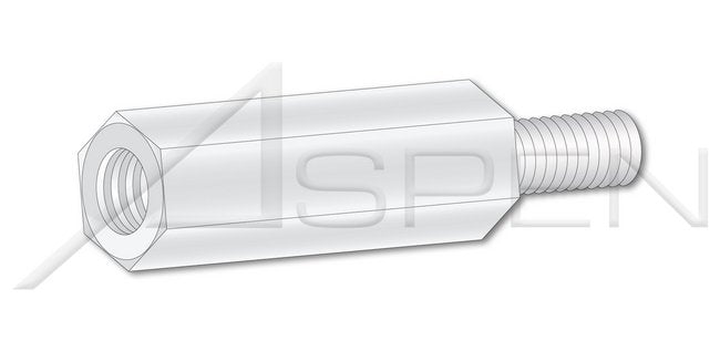 1/4 Inch (in) Style Across Flats Type 6/6 Nylon Hex Male-Female Standoff - Image 1