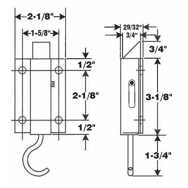 Zinc Plated 45° Taper Bolt with Fingerpull - Image 2