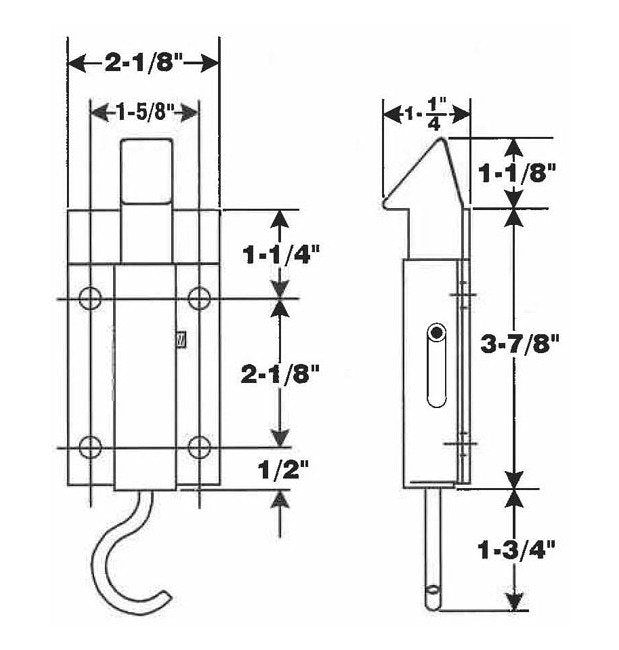 Flush Double Taper Bolt with Fingerpull - Image 2