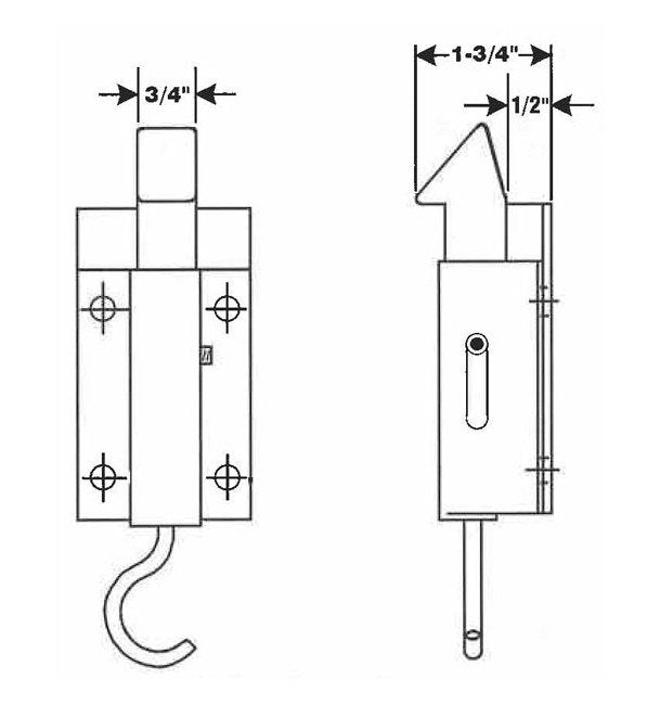 Offset Double Taper Bolt with Spring Loaded Fingerpull - Image 2