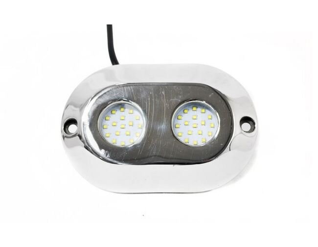 Marine 316 Stainless Steel Dual Pod Underwater LED Lighting System - White, 120W - Image 1